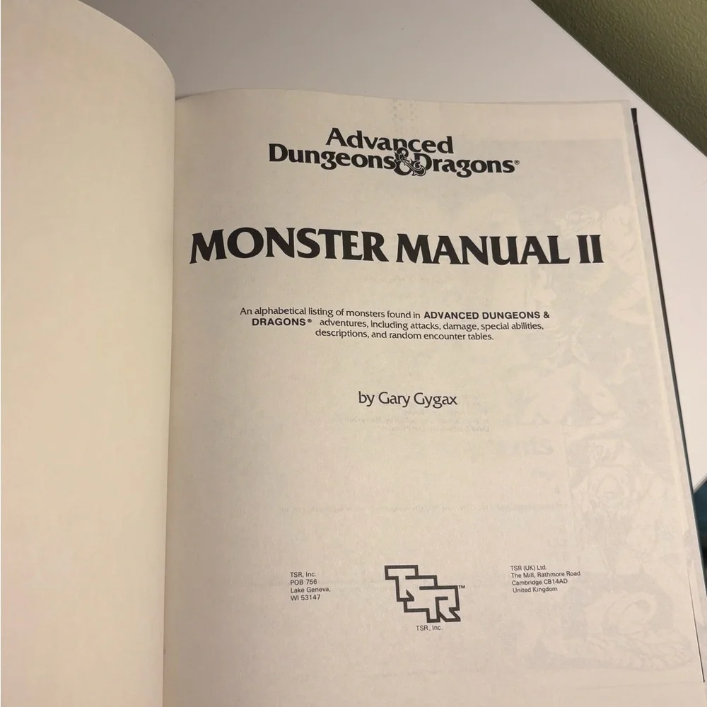 First Edition Advanced Dungeons & Dragons Monster Manual II